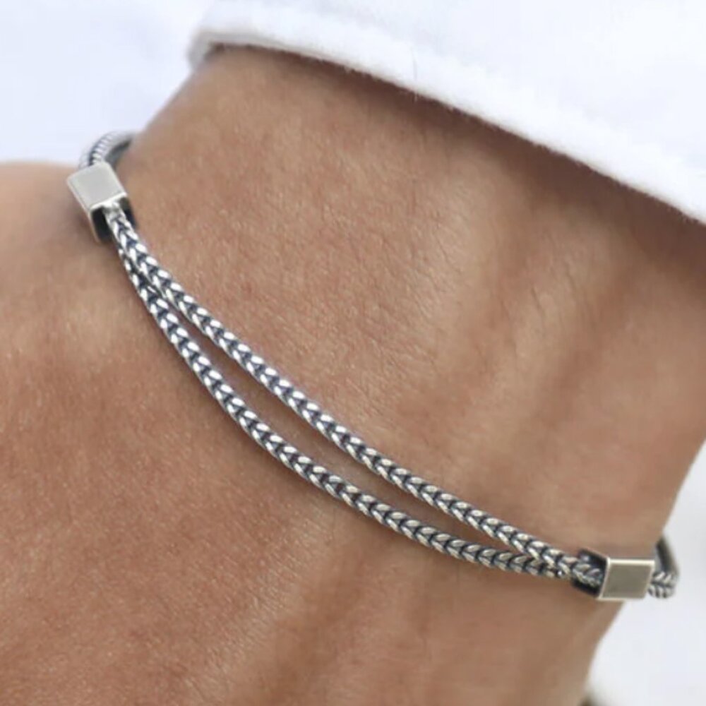 VY JEWELRY VENICE FLOW ITALIAN SILVER THIN BRACELET  -  7 1/2"